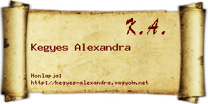 Kegyes Alexandra névjegykártya